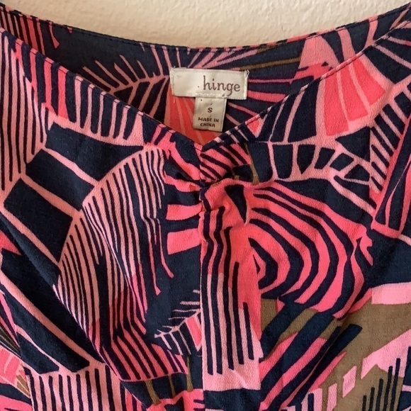 Hinge Pink Blue Floral Abstract Mini Dress, Size Small, NWT - Picture 3 of 11